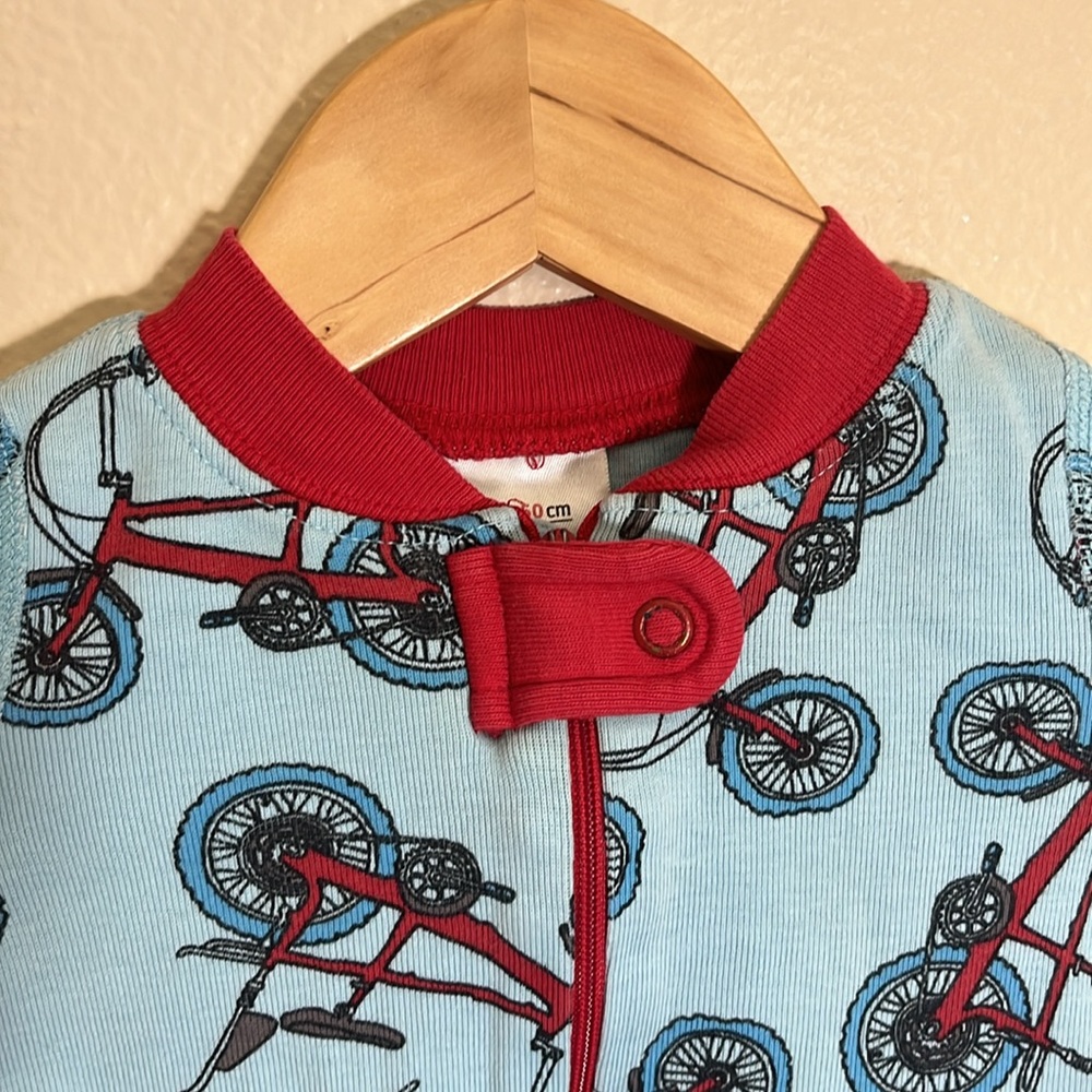Hanna Andersson Blue Red Bicycle Print 100% Organic Cotton Pajamas - Picture 2 of 8